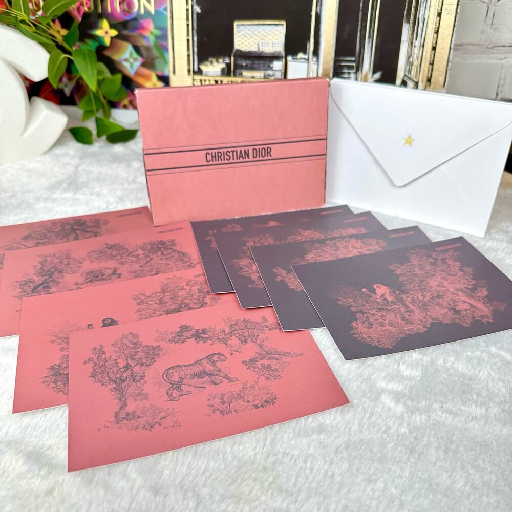 Christian Dior BEAUTIFUL Post Card notes with envelopes NEW SET! Gift Id…